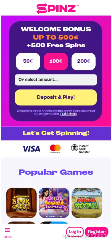Spinz Casino Bonus Codes NZ 2026 All Current Offers